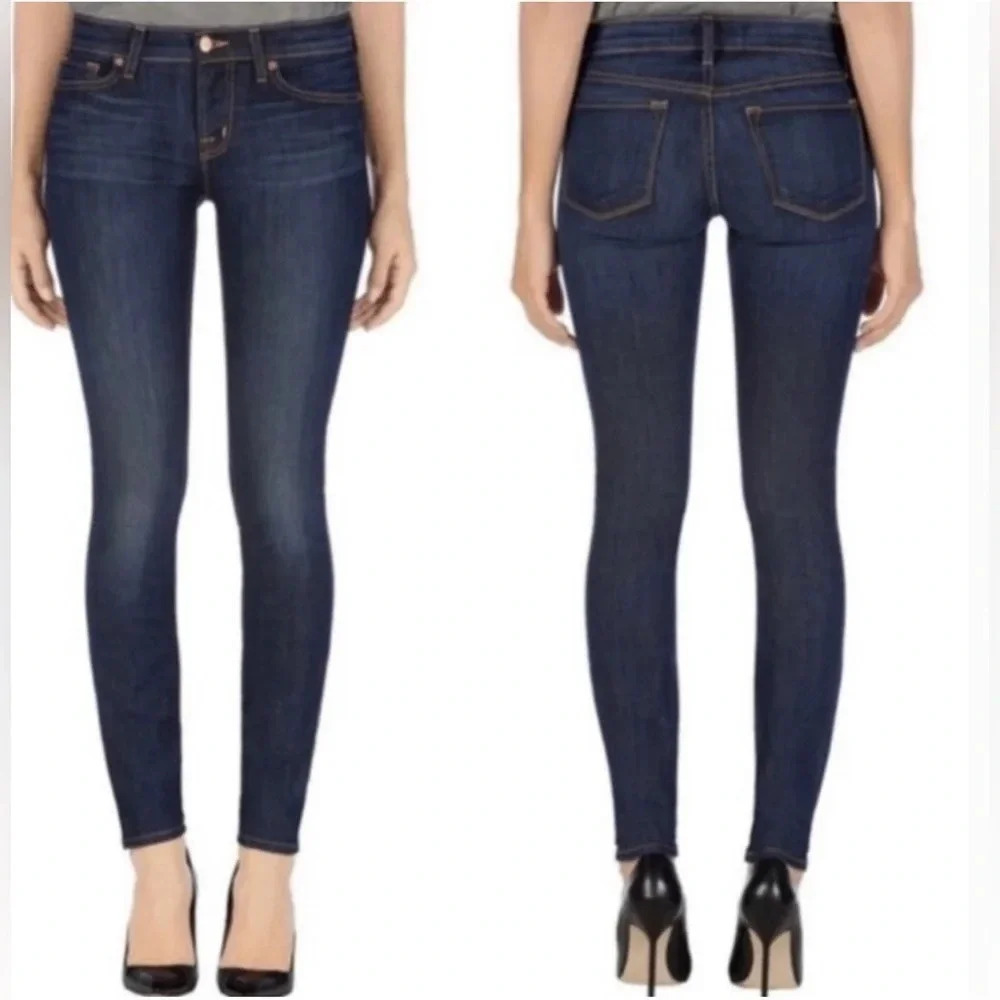 JBrand Dark Wash Low Rise Pencil Split Leg Size 27